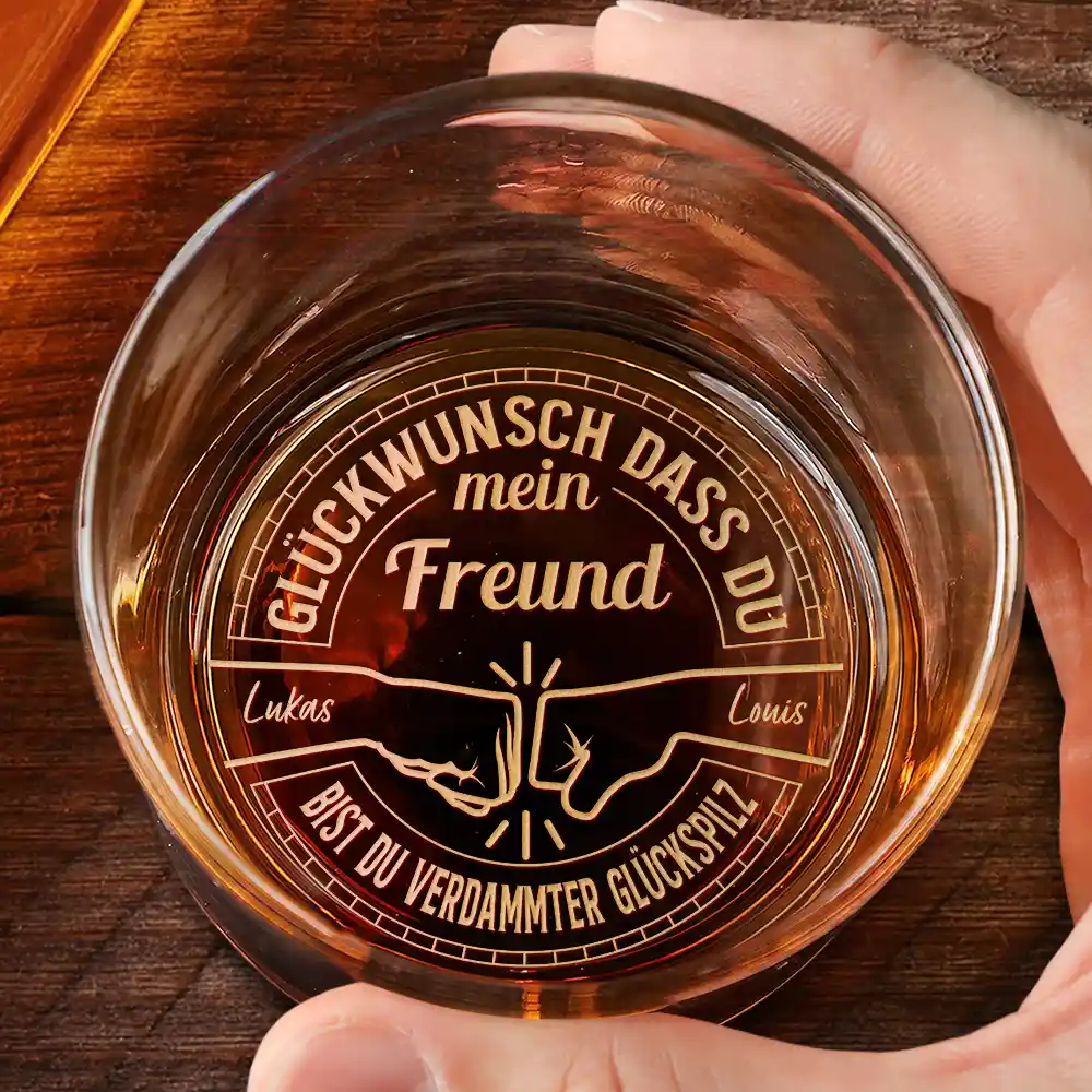 Glückwunsch Dass Du Mein Bruder Bist Du Glückspilz - Personalisiertes Whiskyglas Mit Gravur - Image 2