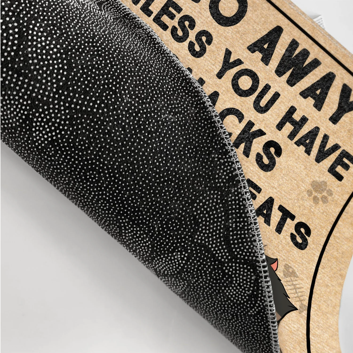 Go Away Unless You Have Alcohol And Cat Treats Funny Cartoon Cat - Gift For Cat Lovers, Couples - Personalized Doormat - Image 3