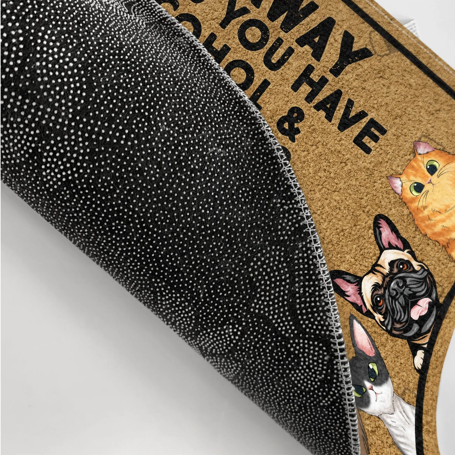 Go Away Unless You Have Alcohol And Dog Treats Cat Treats Pet Treats Couples - Gift For Dog Lovers & Cat Lovers - Personalized Custom Doormat - Image 3