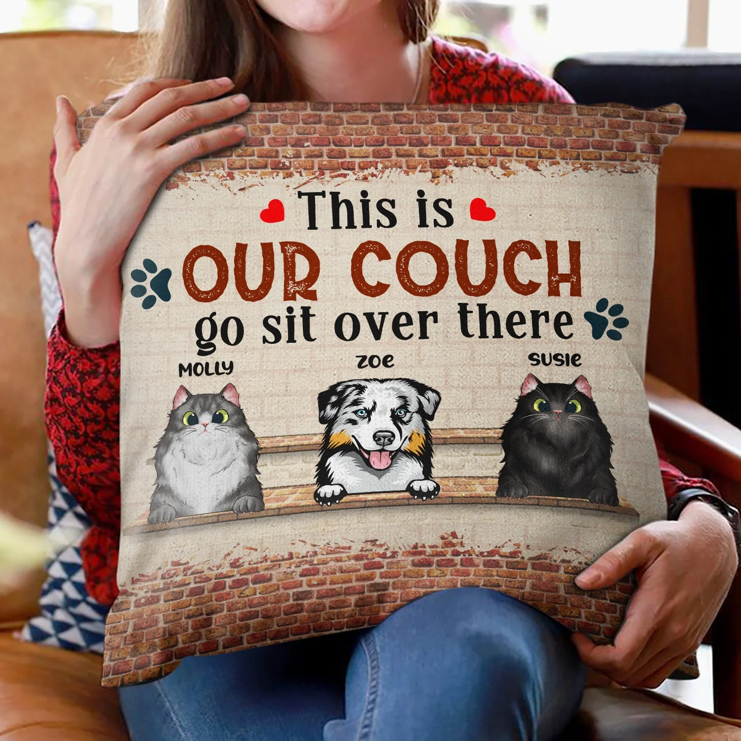 Go Sit Over There - Birthday, Loving, Funny, Gift For Dog Mom, Cat Mom, Cat Dad, Dog Dad, Pet Lover - Personalized Custom Pillow - Image 2