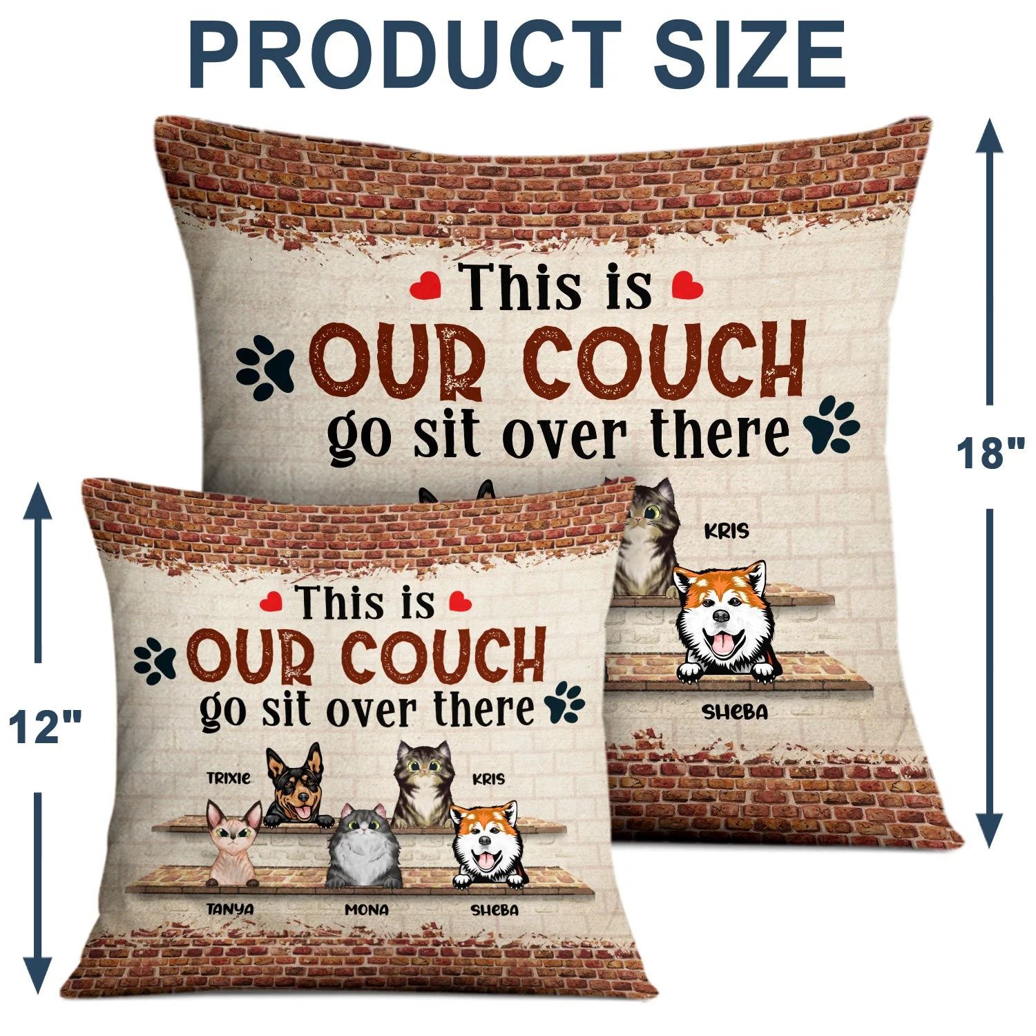Go Sit Over There - Birthday, Loving, Funny, Gift For Dog Mom, Cat Mom, Cat Dad, Dog Dad, Pet Lover - Personalized Custom Pillow - Image 4