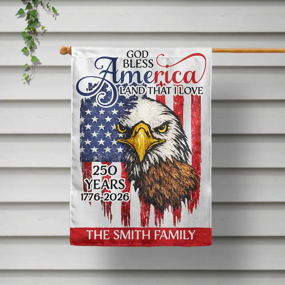God Bless America 250 Land That We Love - Personalized Flag - Image 2