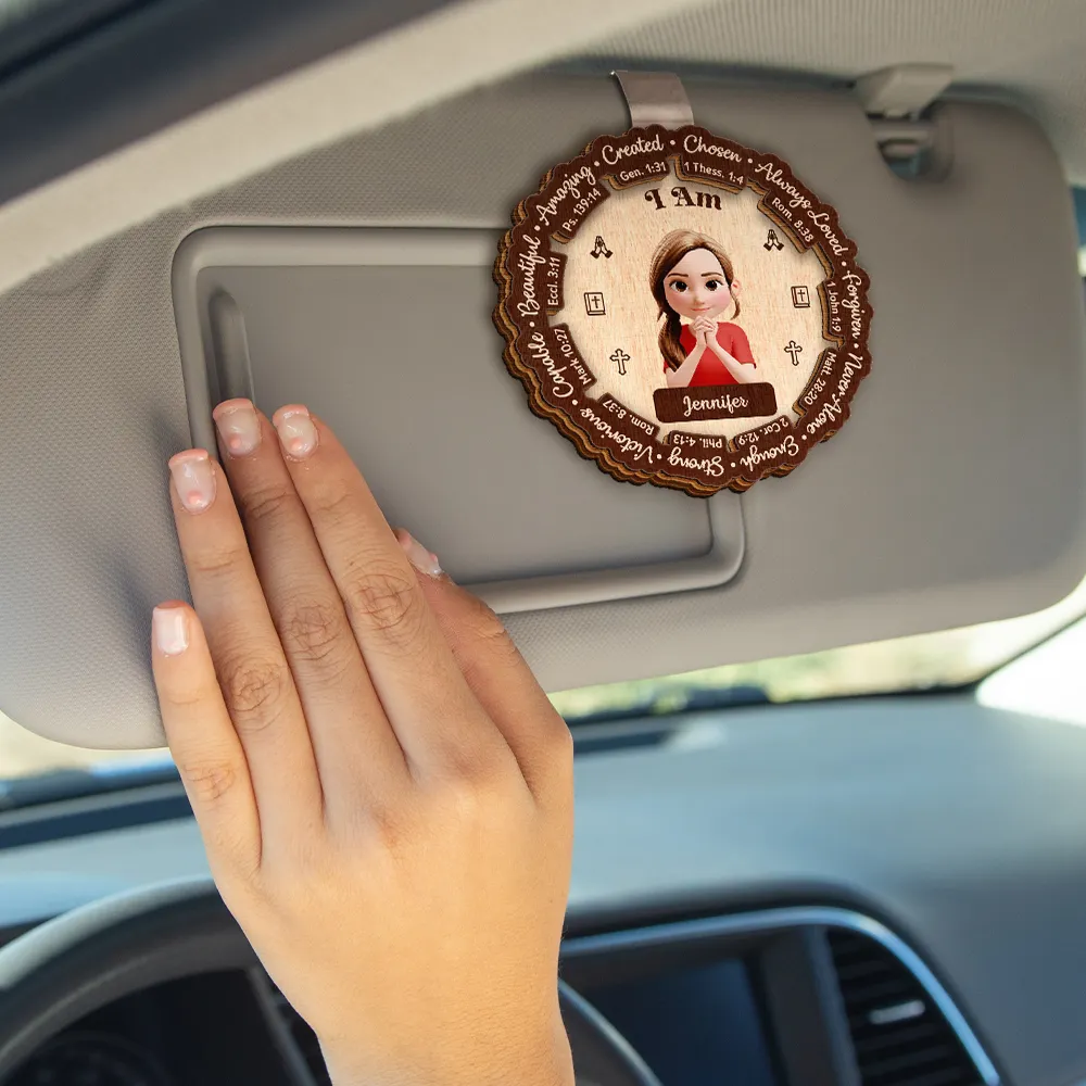 God Says You Are Bible Affirmations - Personalized Custom Shaped Car Visor Clip - Image 4