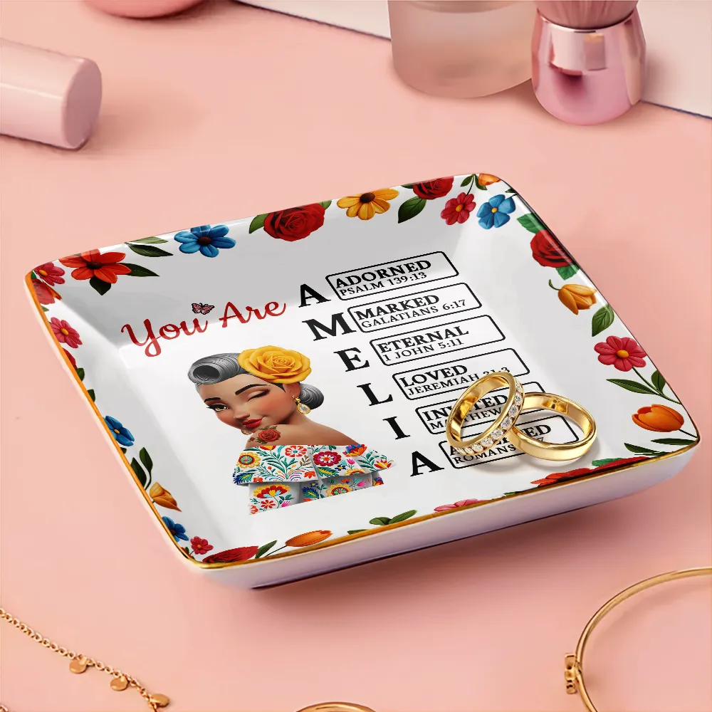 God Says You Are Hispanic Woman Latina Mexican - Personalized Ring Dish - Image 3