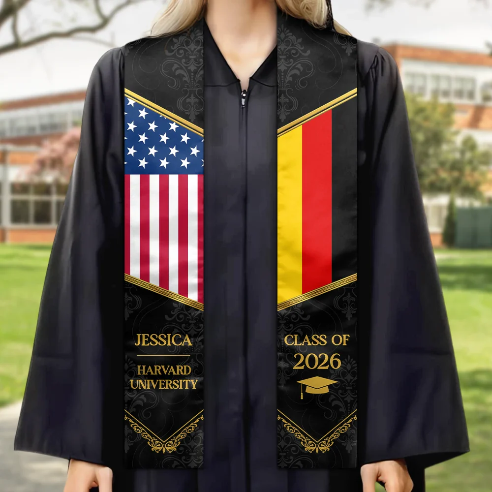 Golden Pattern Congrats Graduation - Personalized Stoles - Image 2