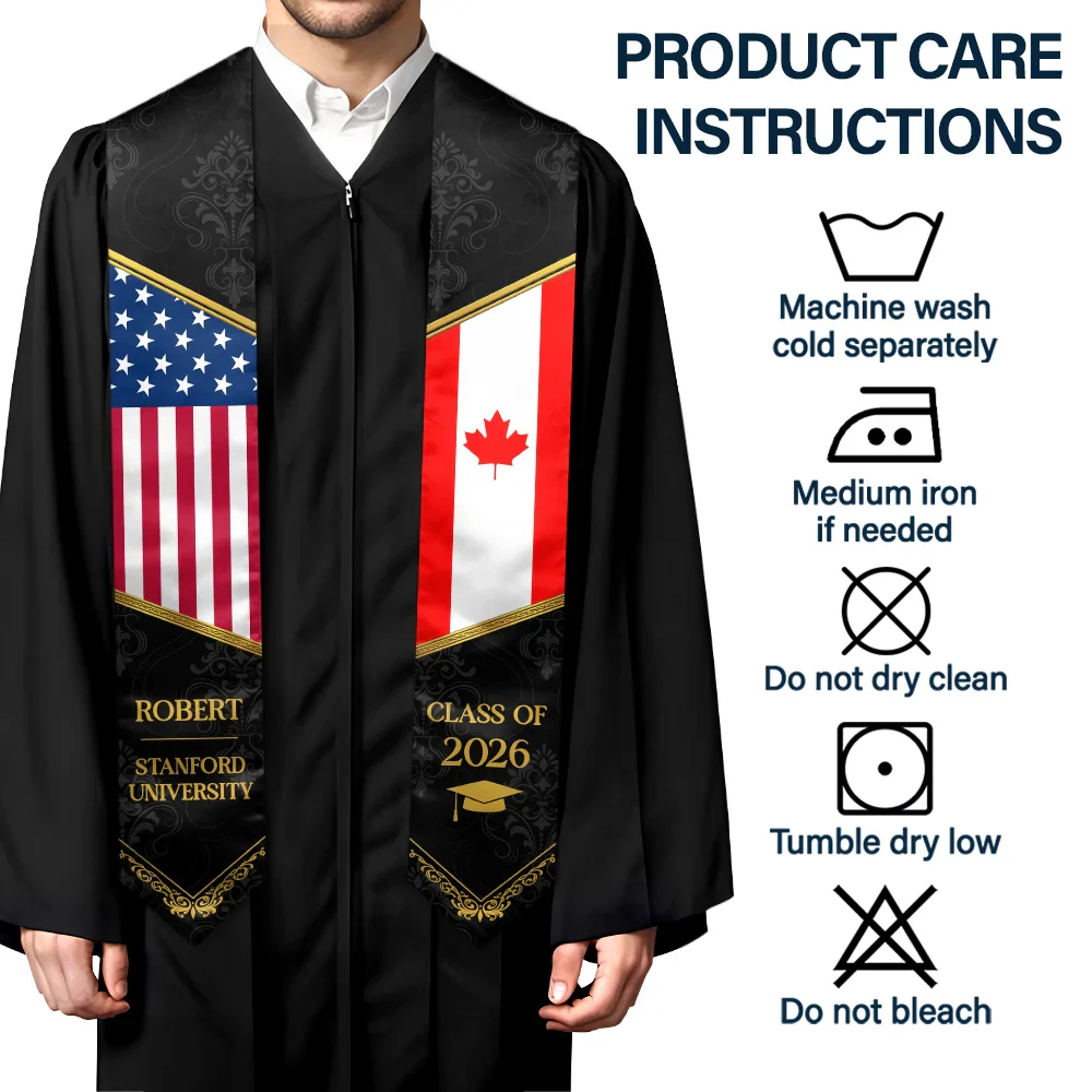Golden Pattern Congrats Graduation - Personalized Stoles - Image 6