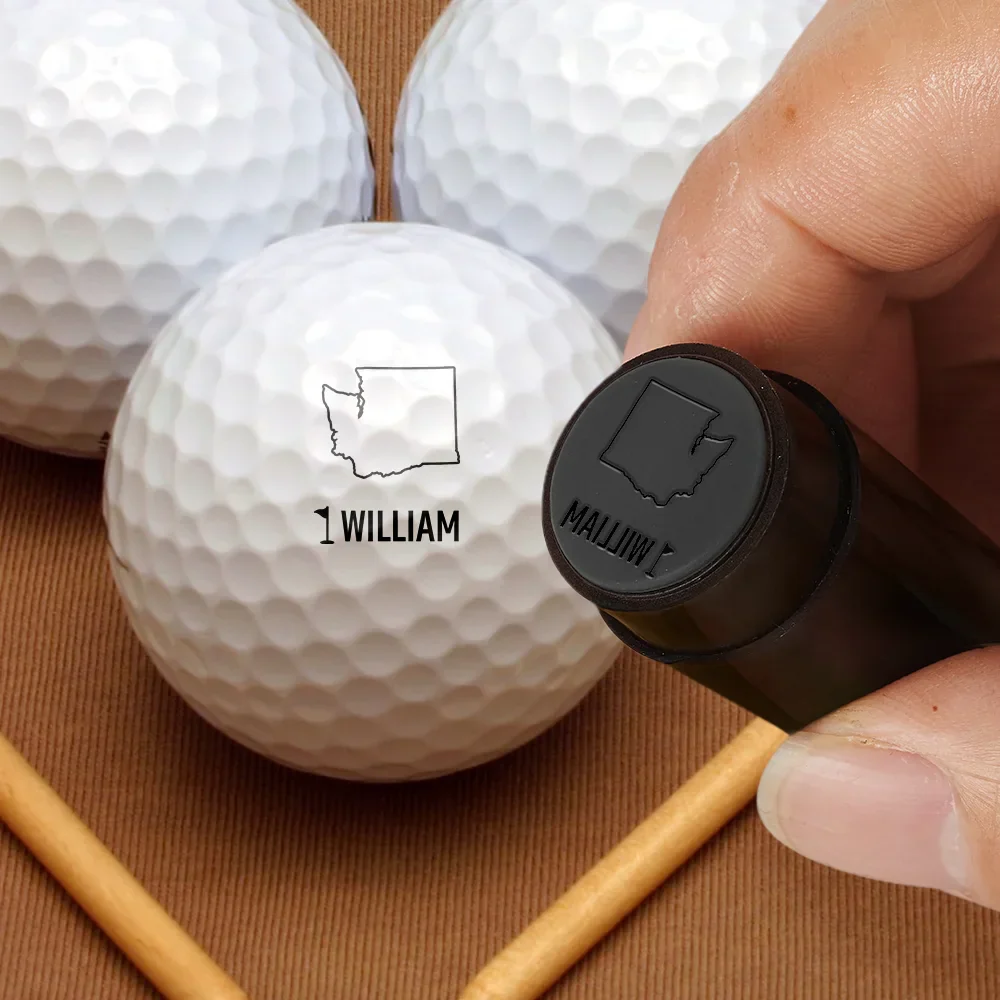 Golf Makes Me Happy - Personalized Golf Ball Stamp With Metal Storage Box - Image 2
