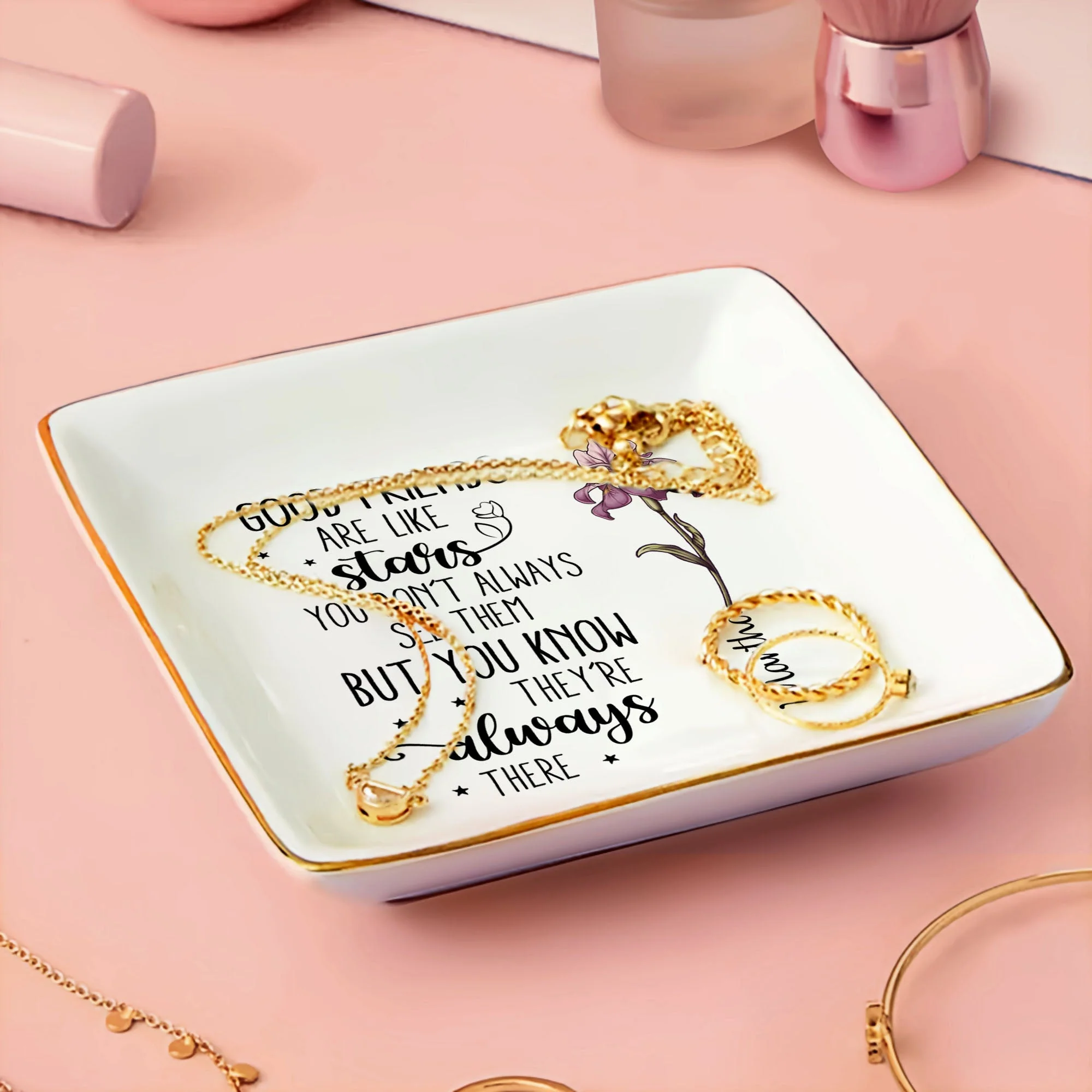 Good Friends Are Like Star - Personalized Ring Dish - Image 3