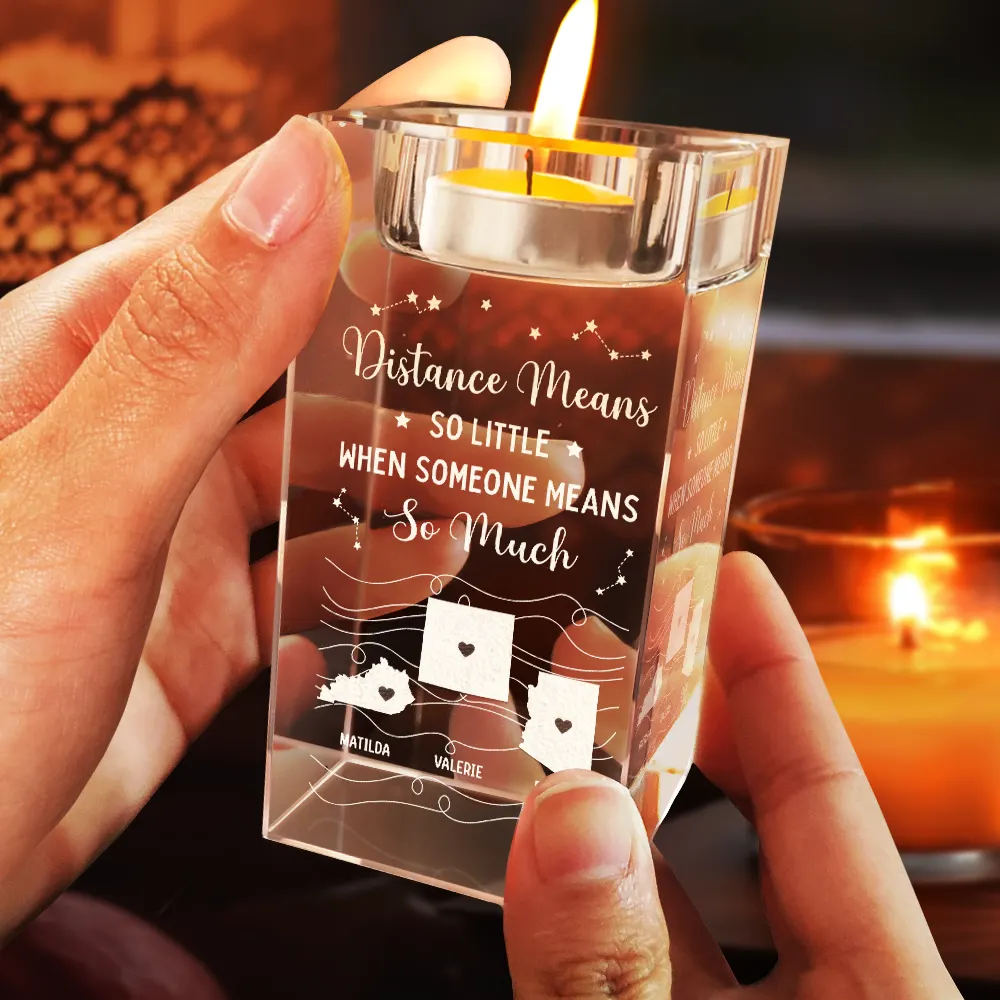 Good Friends Are Like Stars - Personalized Crystal Candle Holder - Image 4