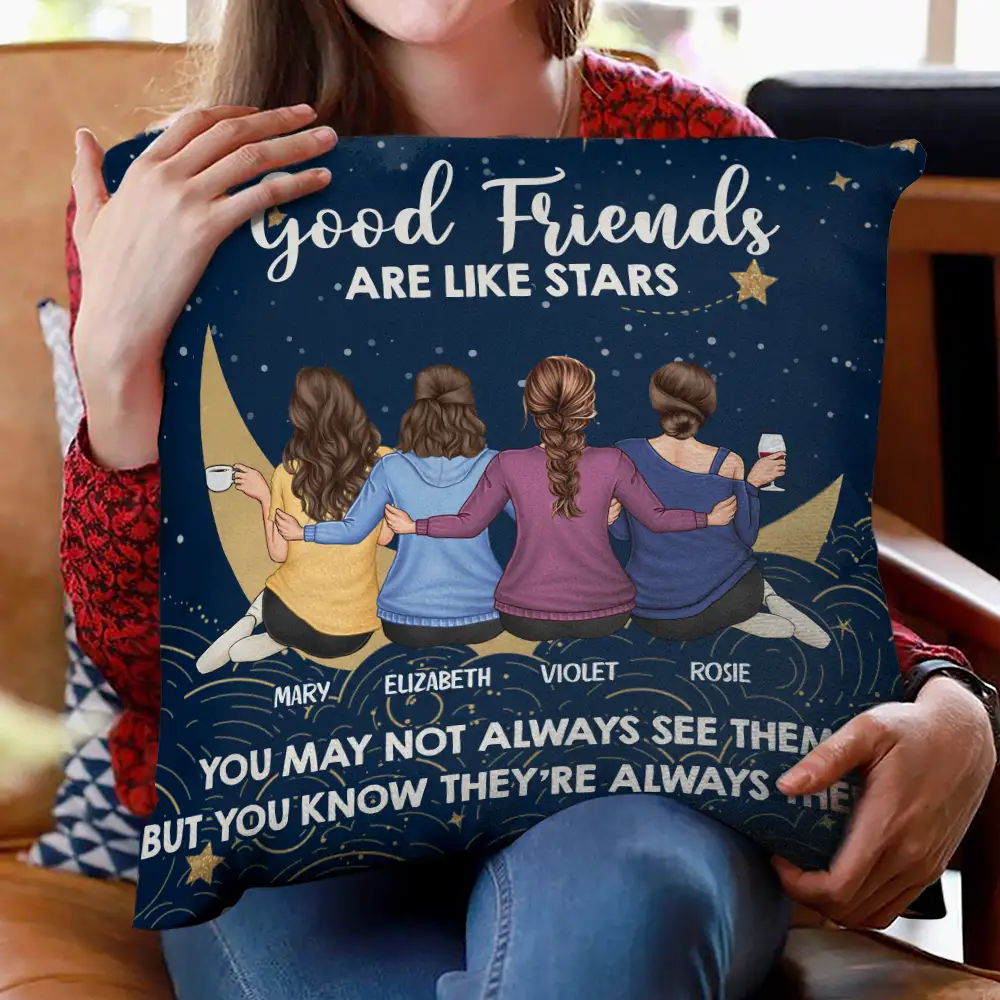 Good Friends Are Like Stars - Personalized Pillow - Image 2