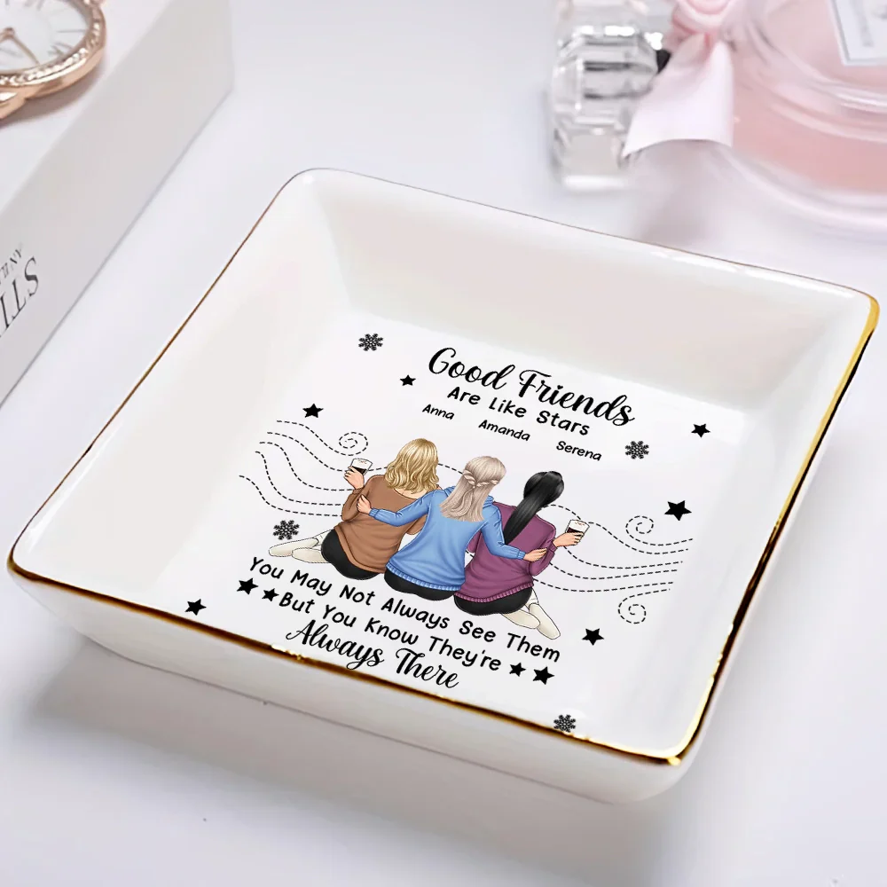 Good Friends Are Like Stars - Personalized Ring Dish - Image 2