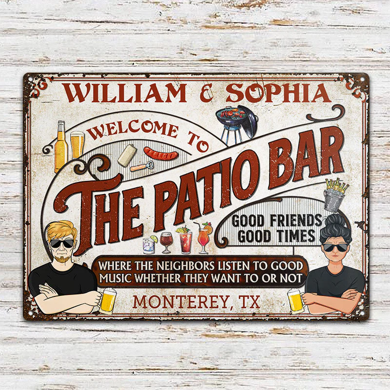 Good Friends Good Times Listen - Deck Backyard Patio - Personalized Custom Classic Metal Signs - Image 2