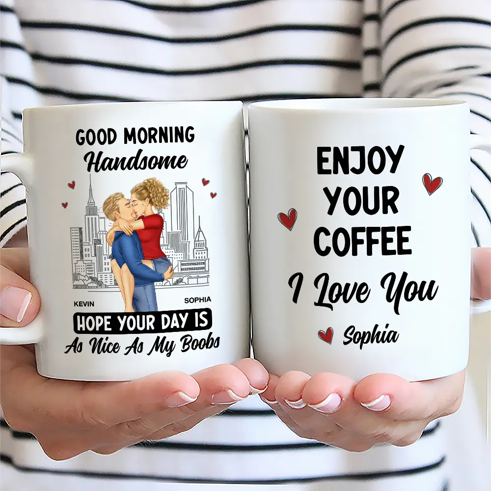 Good Morning Handsome Beautiful - Personalized Mug - Image 2