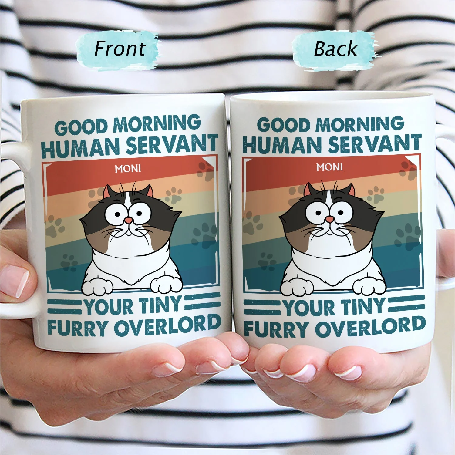 Good Morning Human Servant - Gift For Cat Lovers, Cat Mom, Cat Dad - Personalized Mug - Image 2