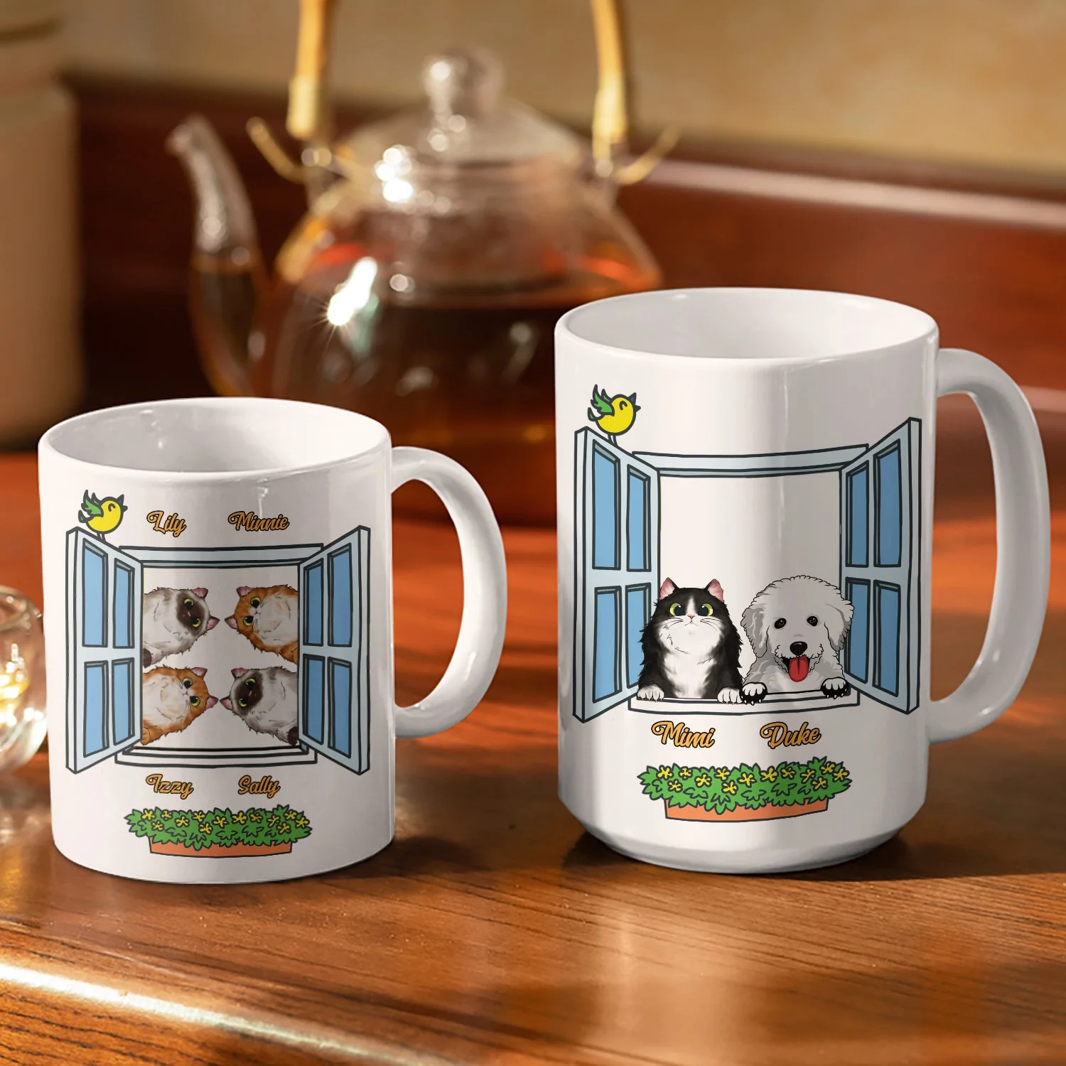 Good Morning Human Servant - Gift For Pet Lover - Personalized Custom White Edge-to-Edge Mug - Image 3