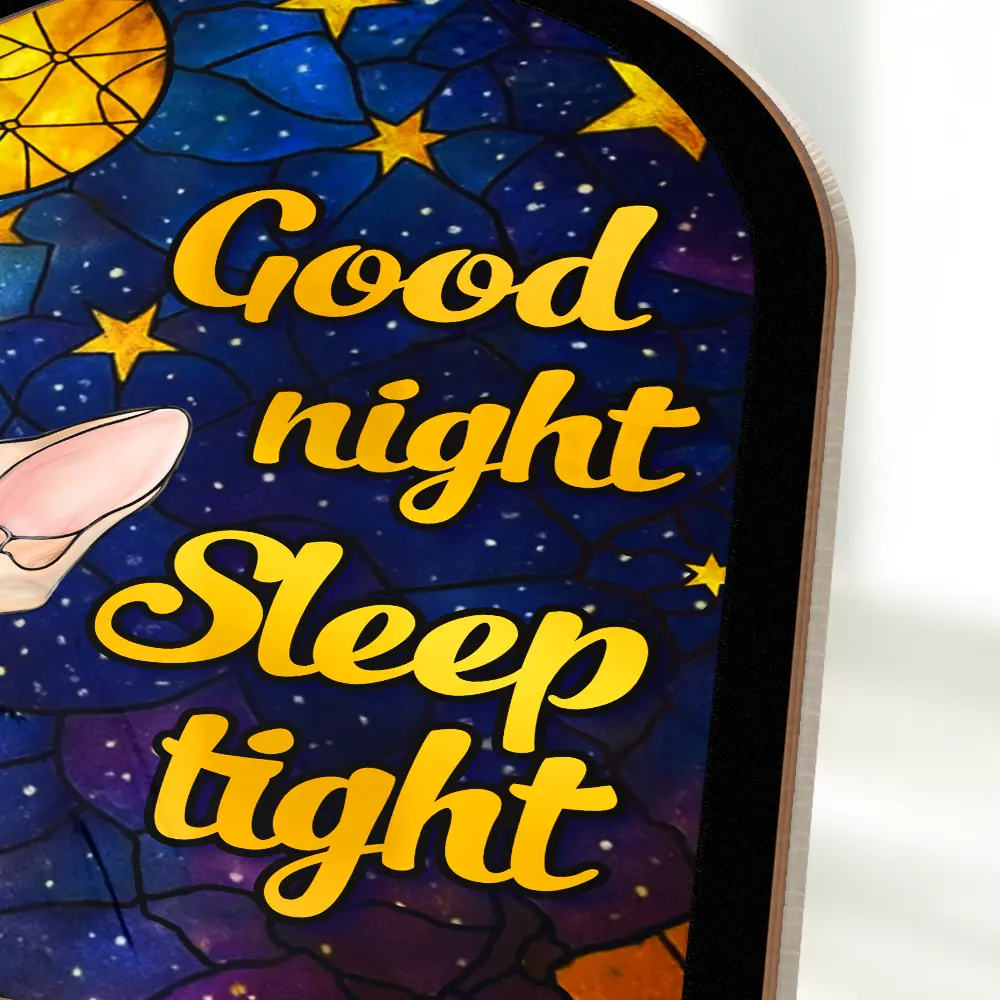 Good Night Sleep Tight Peeking Cat - Personalized Plug-in Night Light - Image 4