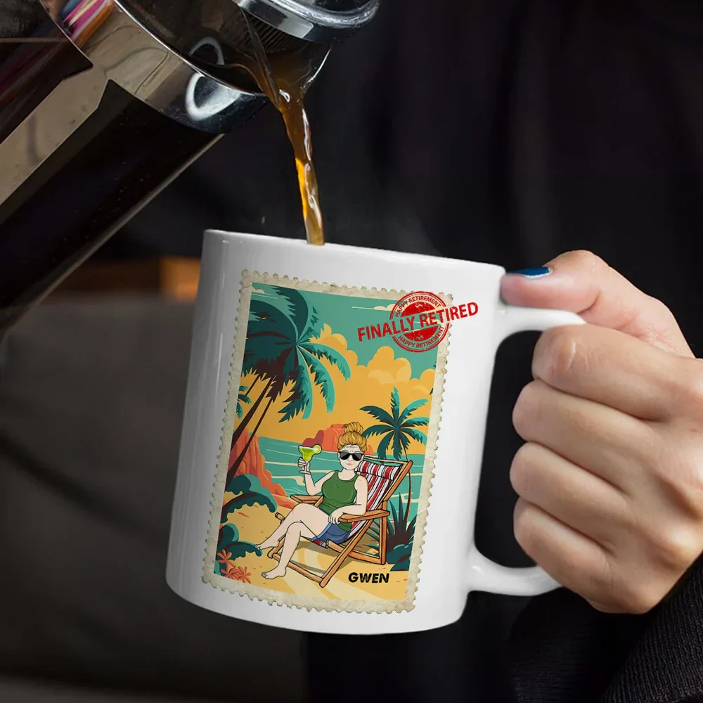 Goodbye Tension Hello Pension - Personalized Mug - Image 5