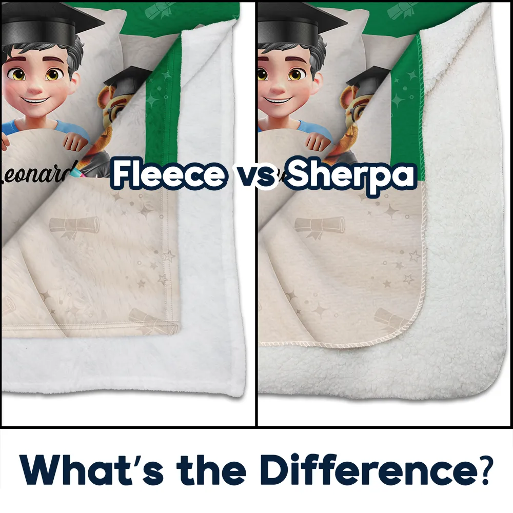 Graduated Can I Go Back To Bed Now - Personalized Fleece Blanket, Sherpa Blanket - Image 4