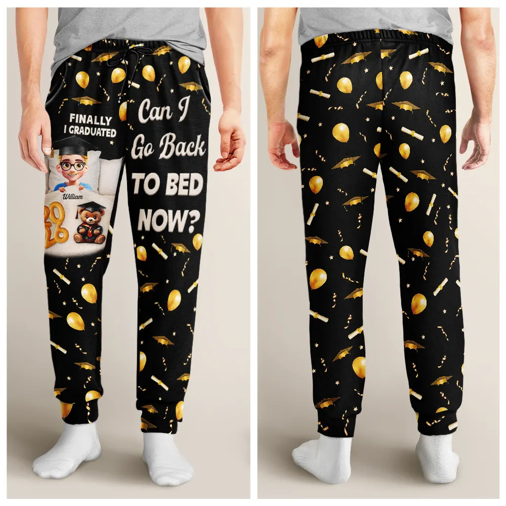 Graduated Can I Go Back To Bed Now - Personalized Sweatpants - Image 4