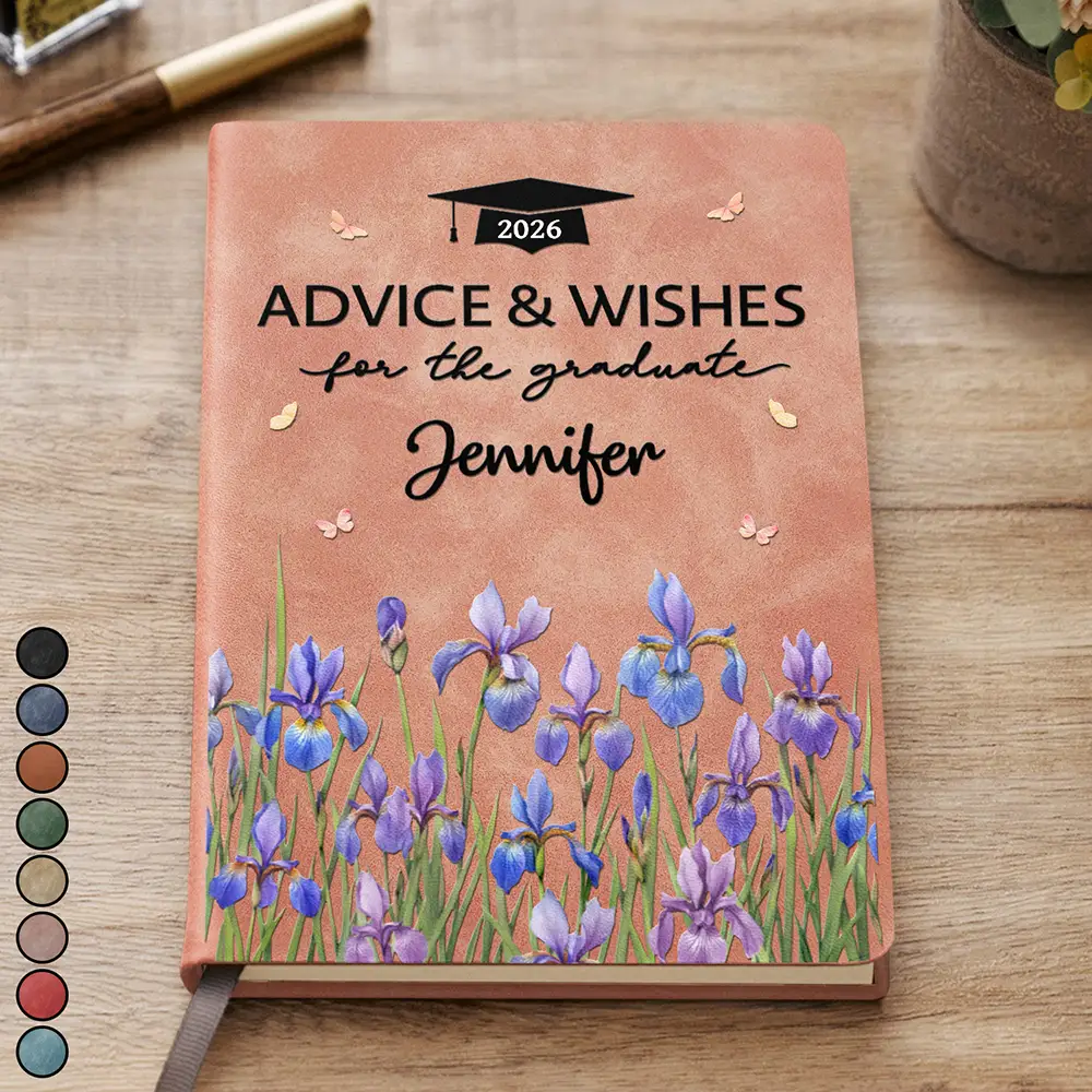 Graduation Advice And Wishes To The Grad - Personalized Leather Journal