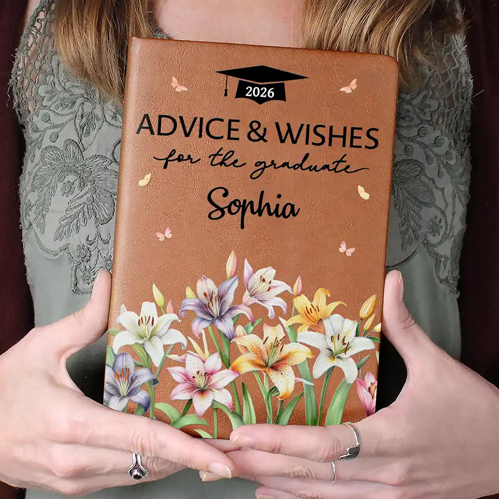 Graduation Advice And Wishes To The Grad - Personalized Leather Journal - Image 4
