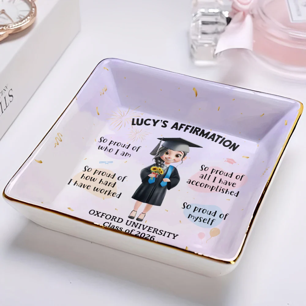 Graduation Affirmation - Personalized Ring Dish - Image 2