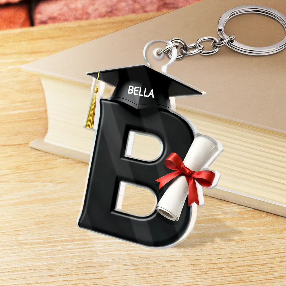 Graduation Alphabet With Name - Personalized Acrylic Keychain - Image 2