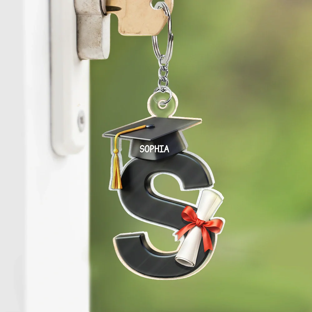 Graduation Alphabet With Name - Personalized Acrylic Keychain - Image 3