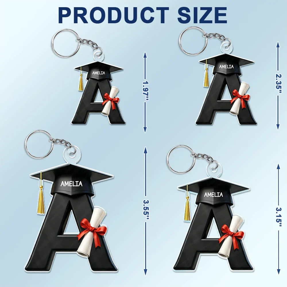 Graduation Alphabet With Name - Personalized Acrylic Keychain - Image 5