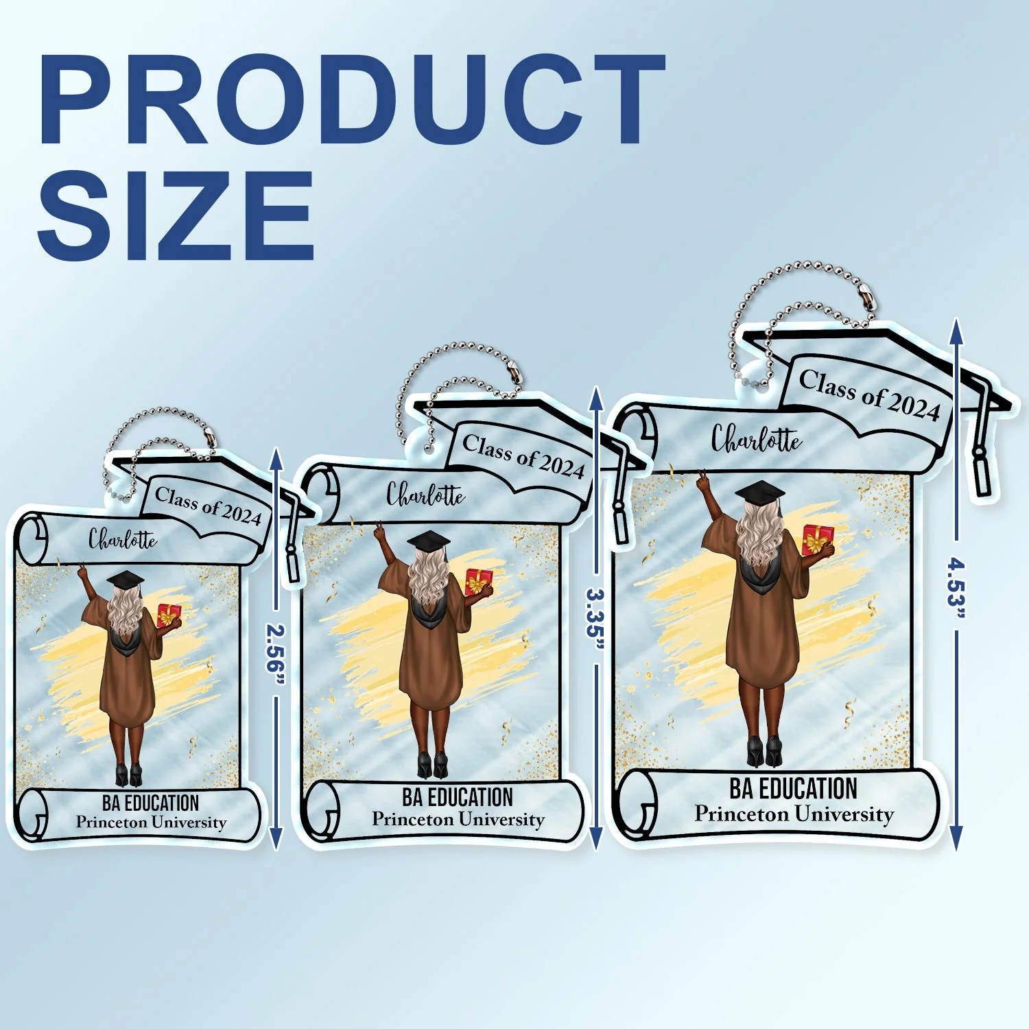 Graduation Appreciation - Graduation Gift For Friends, Family - Personalized Acrylic Car Hanger - Image 4