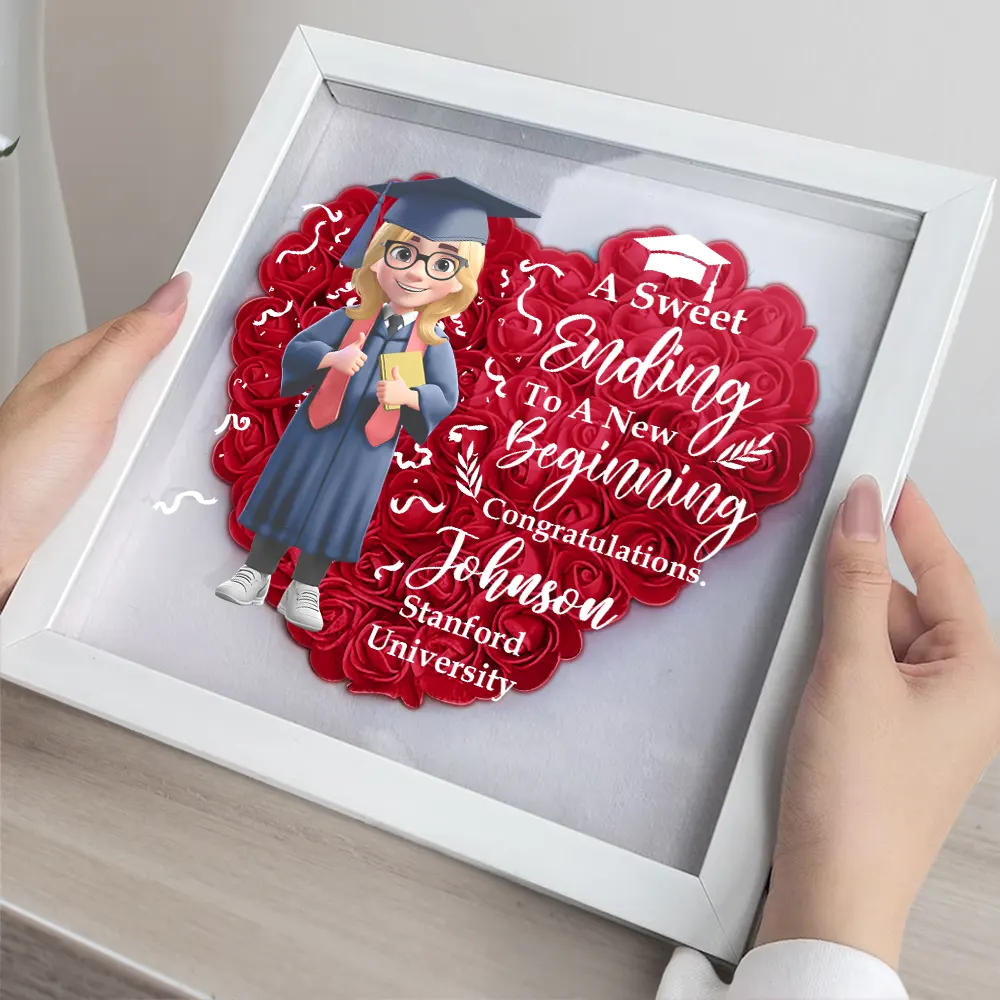 Graduation Celebration The Beauty Of The Future 3D Effect - Personalized Flower Shadow Box - Image 3