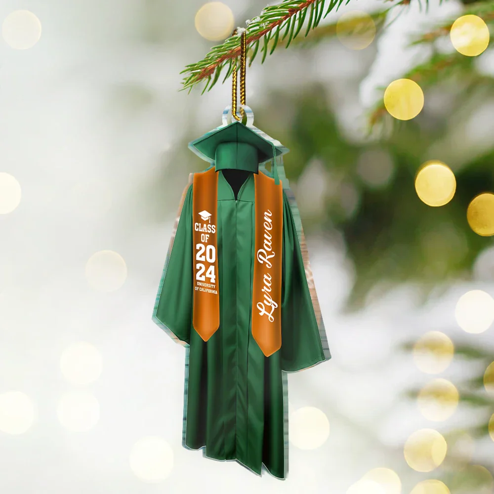 Graduation Gown - Personalized Custom Shaped Acrylic Ornament - Image 2