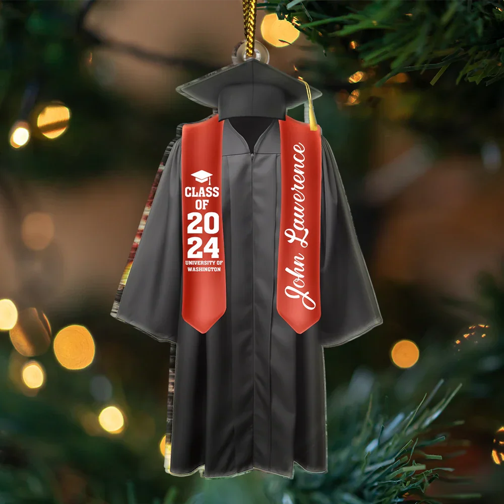 Graduation Gown - Personalized Custom Shaped Acrylic Ornament - Image 3
