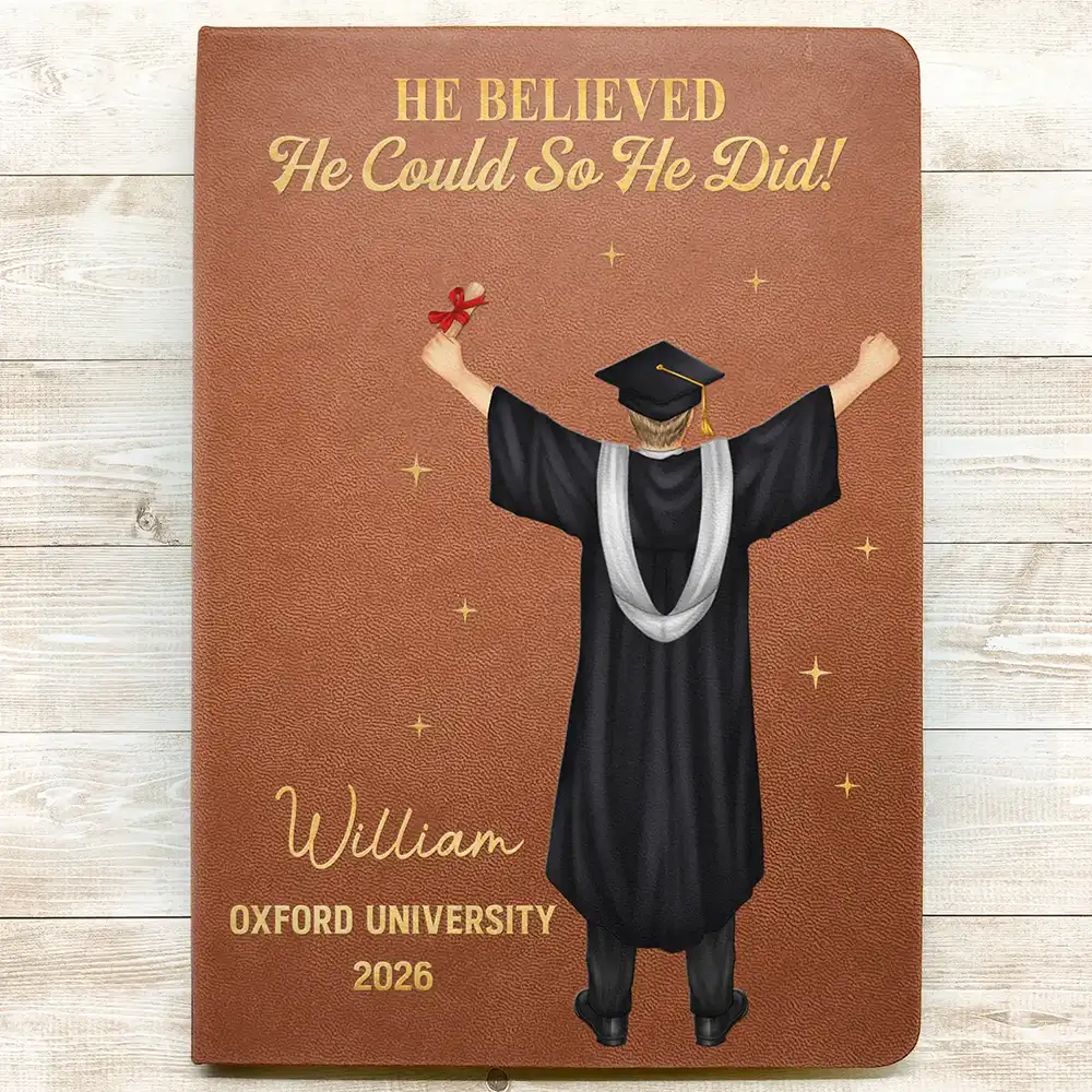 Graduation I Trust The Next Chapter - Personalized Leather Journal - Image 3