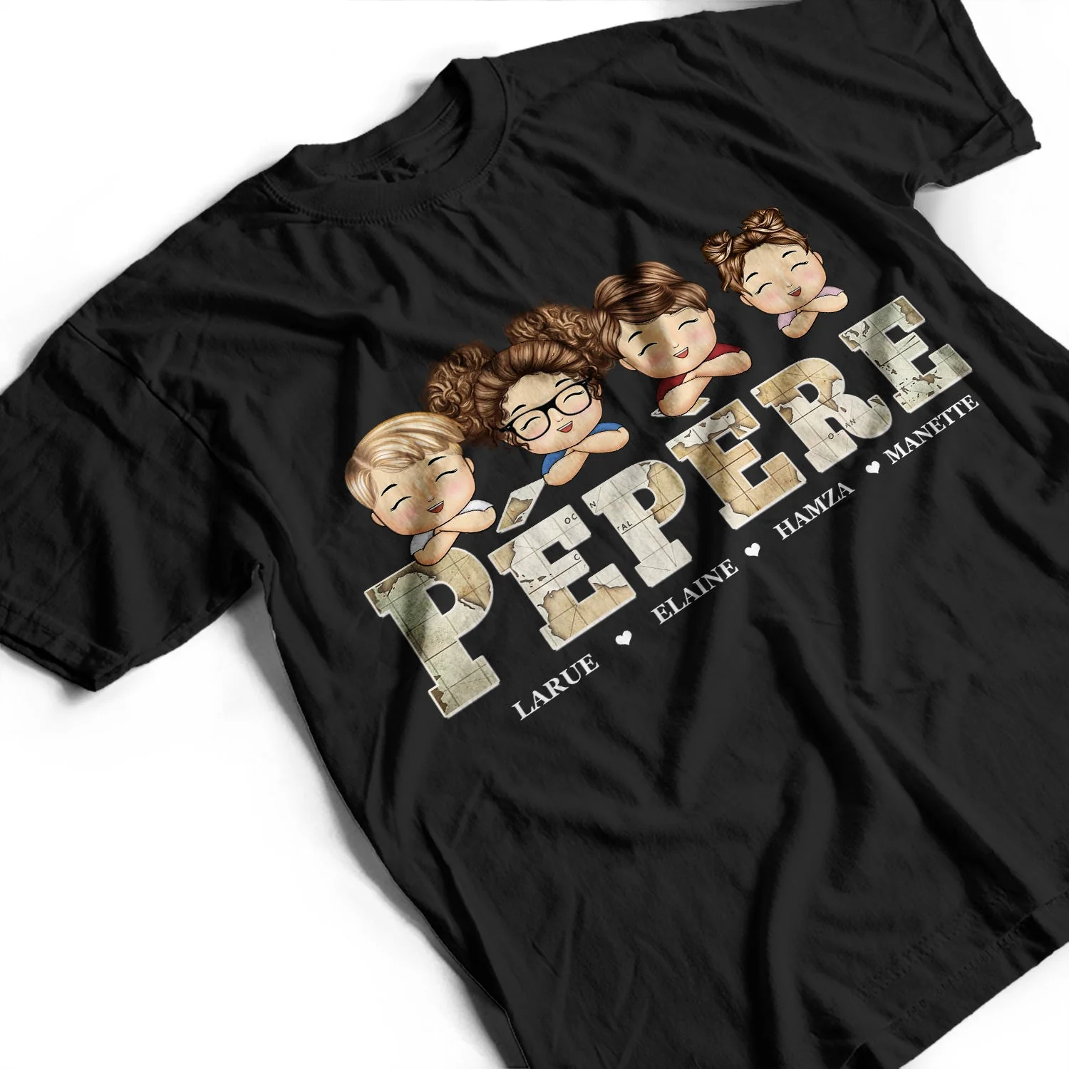 Grand-père Pépé Bon-papa Papé Pépère Papy Papi Papou - T Shirt Personnalisé - Image 3