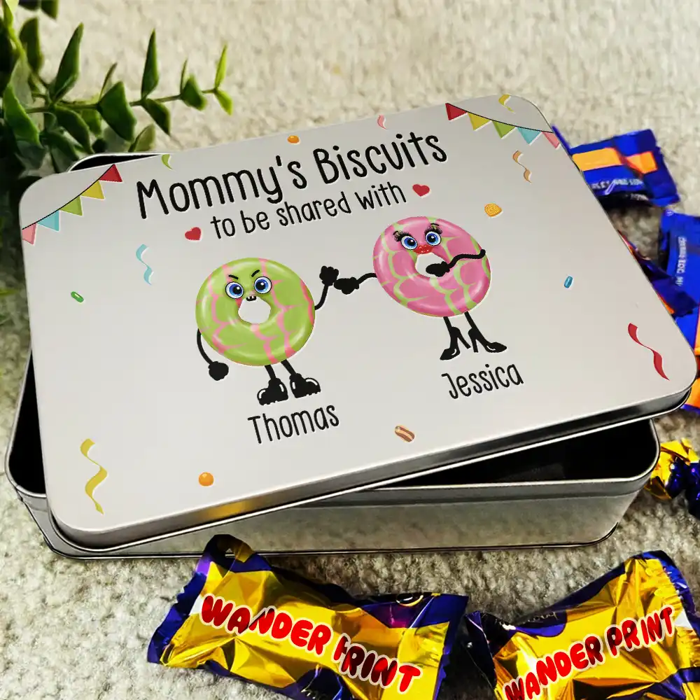 Grandad's Biscuits To Be Shared With The Grandkids - Personalized Metal Biscuit Tin - Image 3
