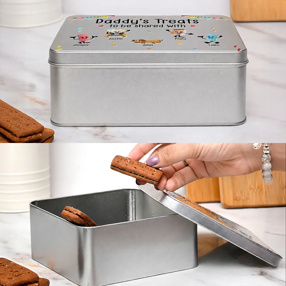 Grandad's Biscuits To Be Shared With The Grandkids - Personalized Metal Biscuit Tin - Image 5