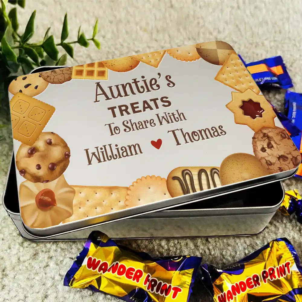 Grandad's Snacks To Share With The Grandkids - Personalized Metal Biscuit Tin - Image 3