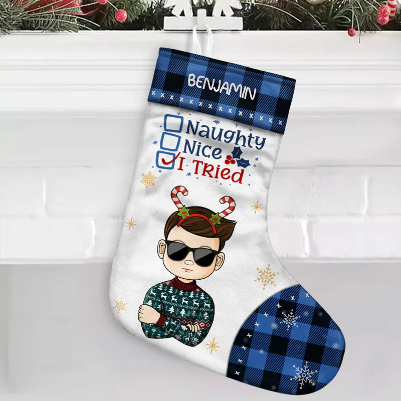 Grandchildren Special Gift From The North Pole - Christmas Gift For Family - Personalized Custom Christmas Stocking - Image 2