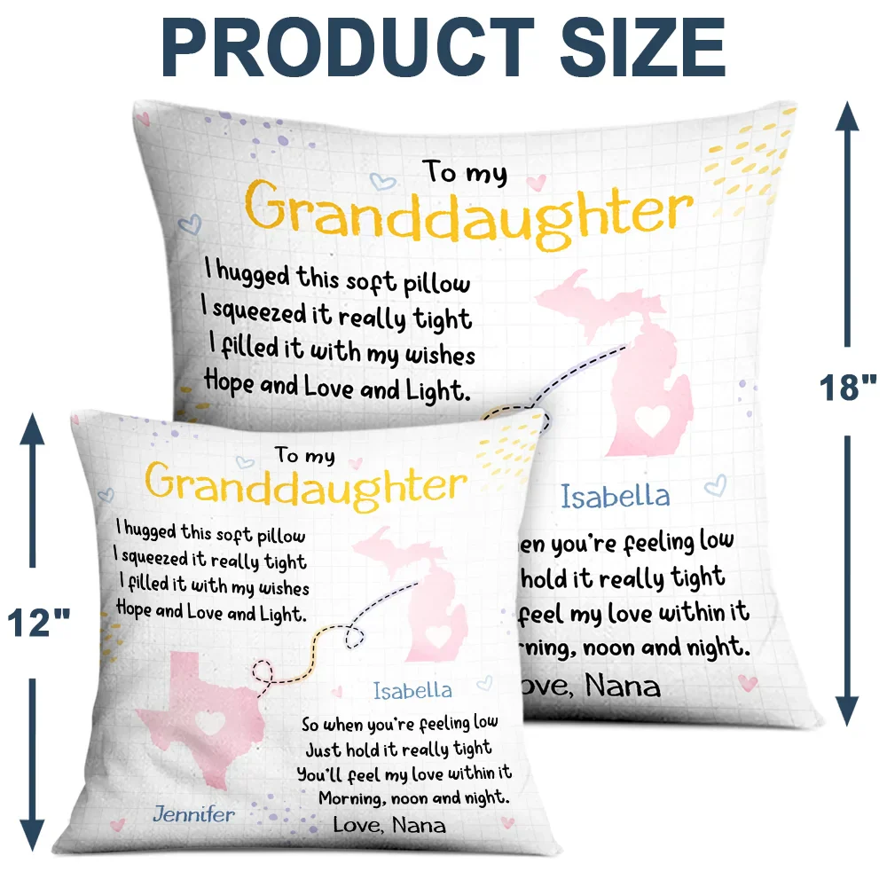 Granddaughter Grandson Hug This Pillow Long Distance - Personalized Pillow - Image 4