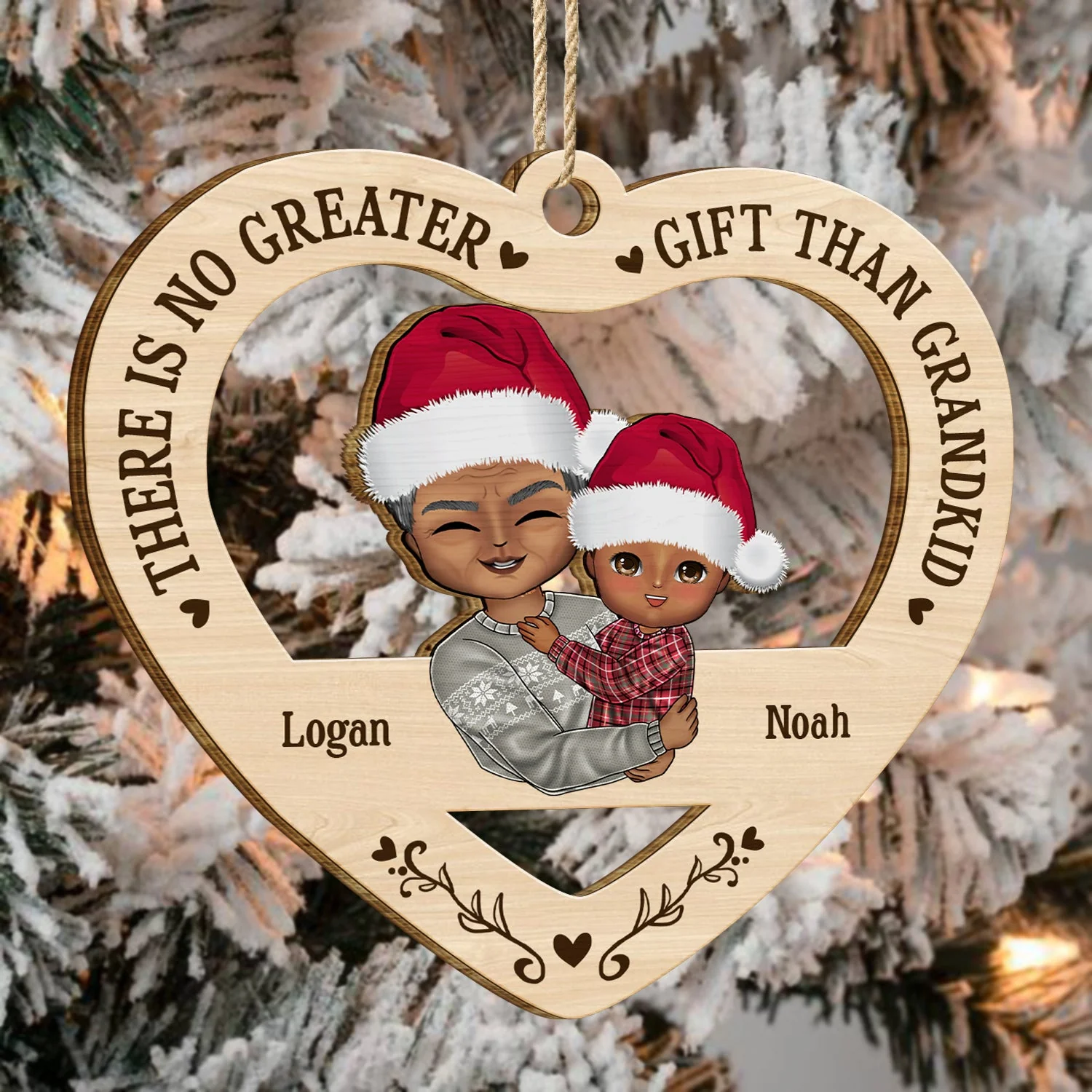 Grandkid I Love You Forever & Always - Christmas Gift For Grandma, Grandpa - Personalized Wooden Cutout Ornament - Image 4