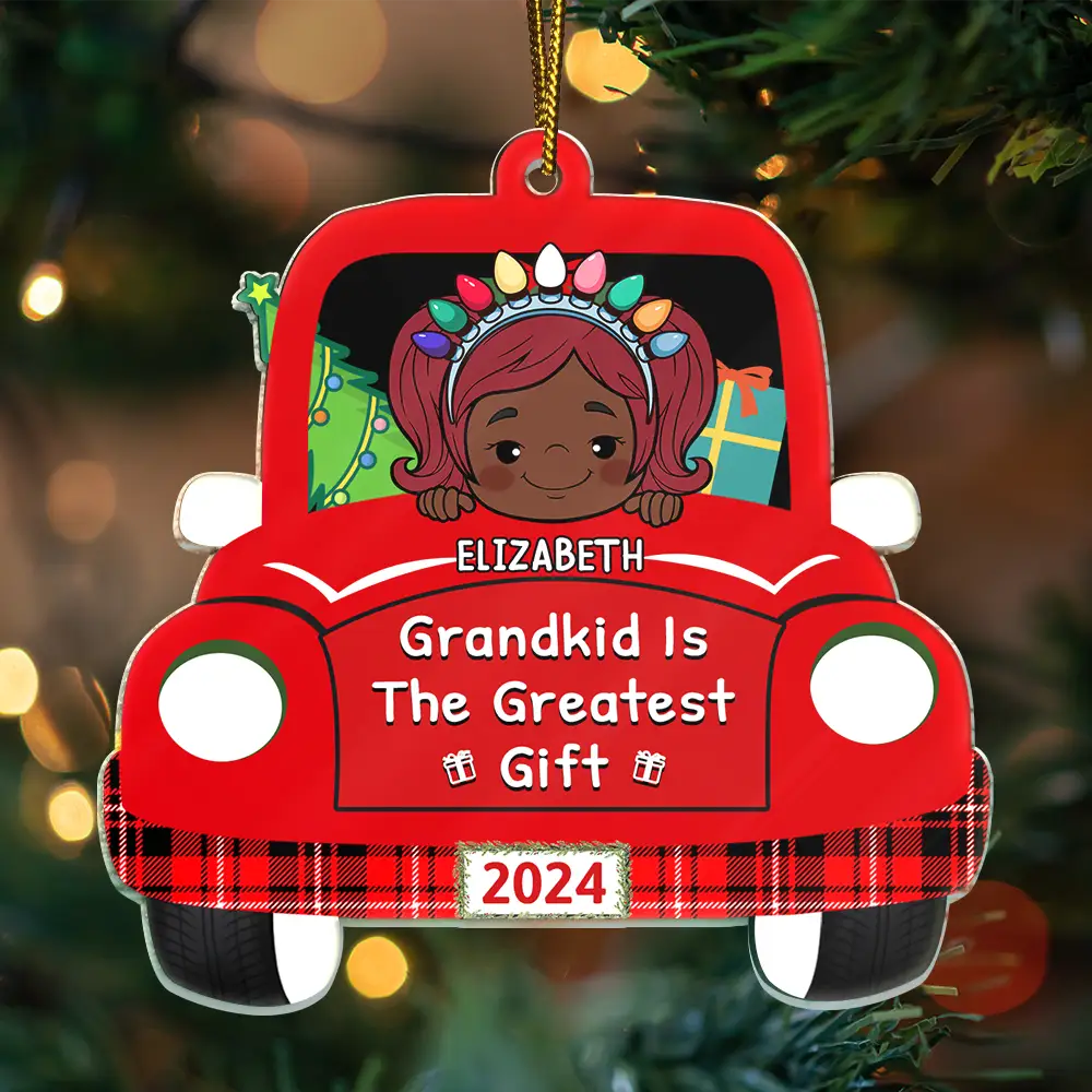 Grandkids Are The Greatest Gifts - Personalized Cutout Acrylic Ornament - Image 3