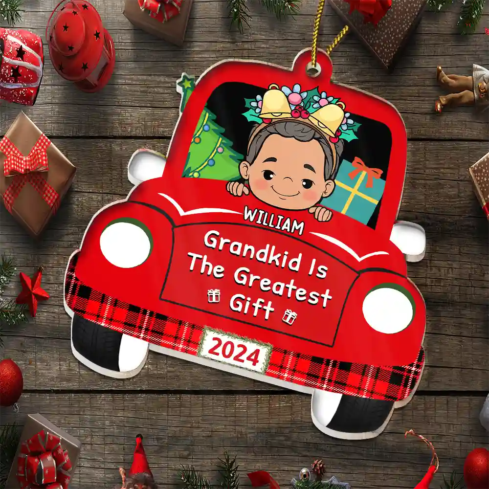 Grandkids Are The Greatest Gifts - Personalized Cutout Acrylic Ornament - Image 6