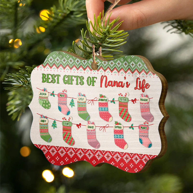 Grandkids Best Gifts Of Life - Gift For Grandparents - Personalized Custom Wooden Ornament, Aluminum Ornament - Image 3