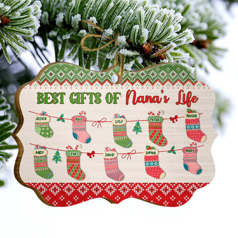 Grandkids Best Gifts Of Life - Gift For Grandparents - Personalized Custom Wooden Ornament, Aluminum Ornament - Image 4