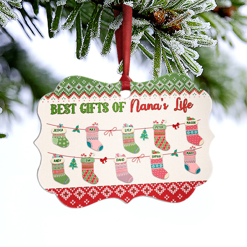Grandkids Best Gifts Of Life - Gift For Grandparents - Personalized Custom Wooden Ornament, Aluminum Ornament - Image 6