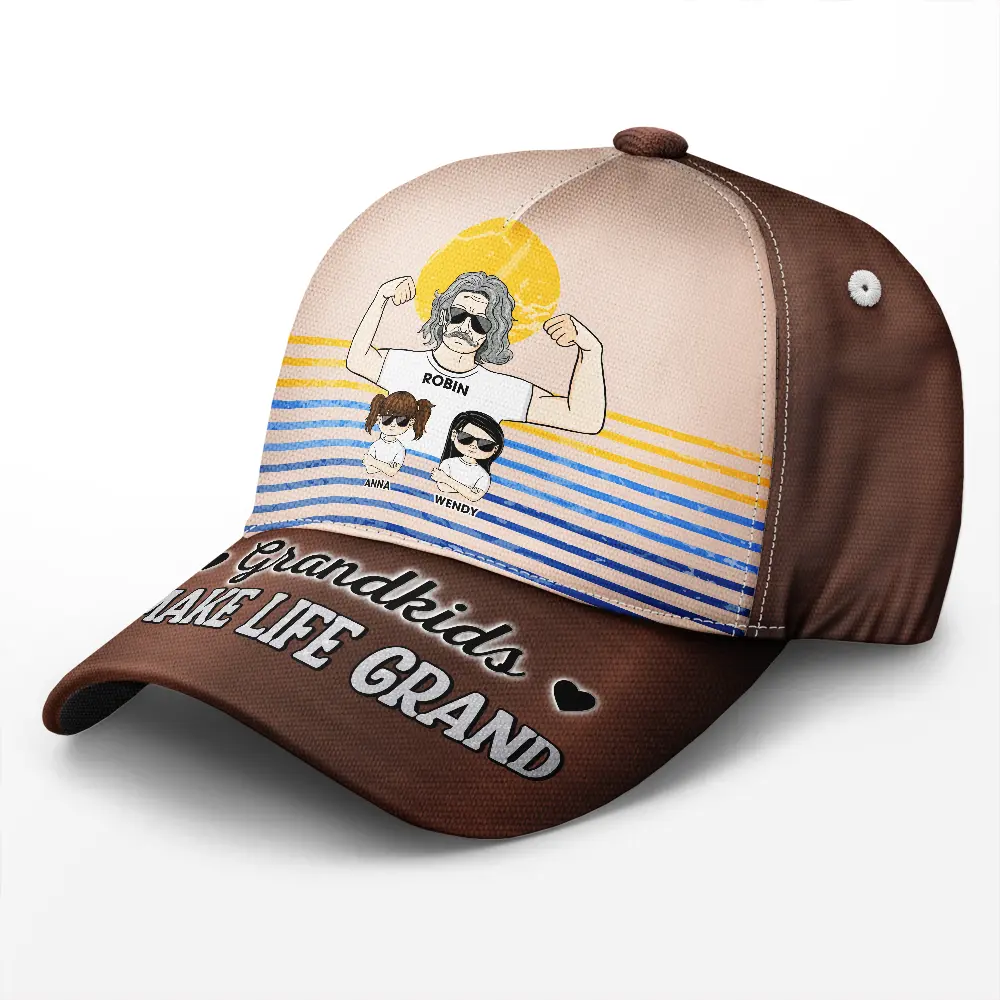 Grandkids Make Life Grand - Personalized Classic Cap - Image 2