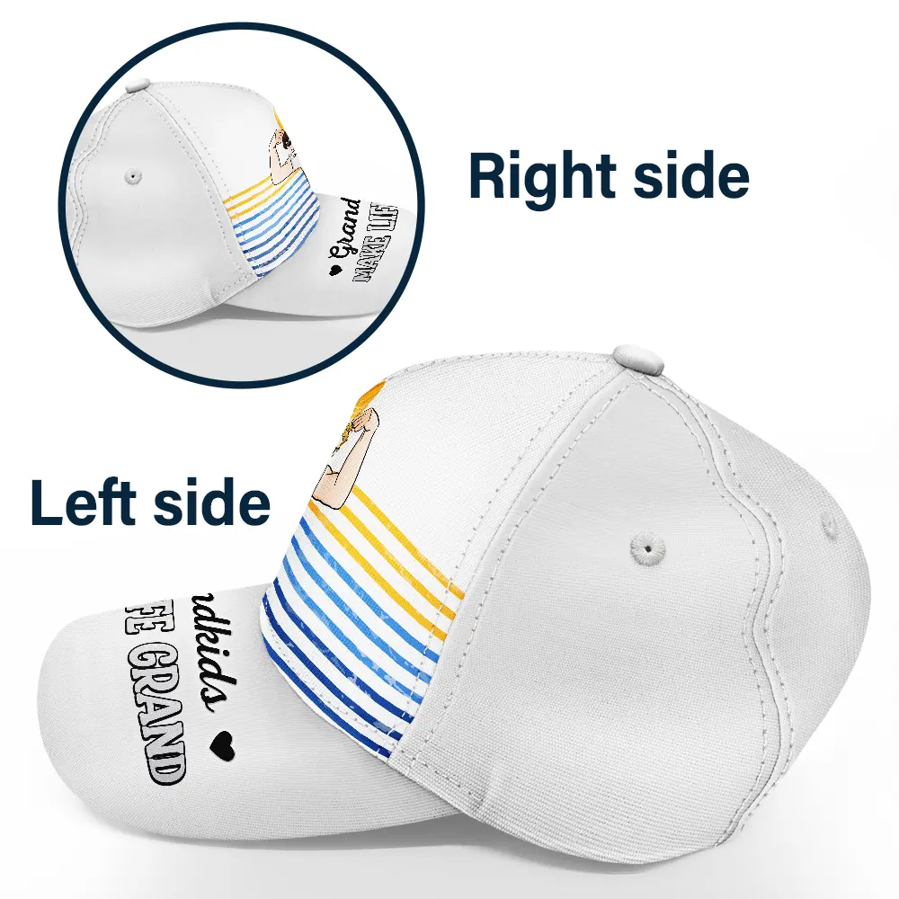 Grandkids Make Life Grand - Personalized Classic Cap - Image 3