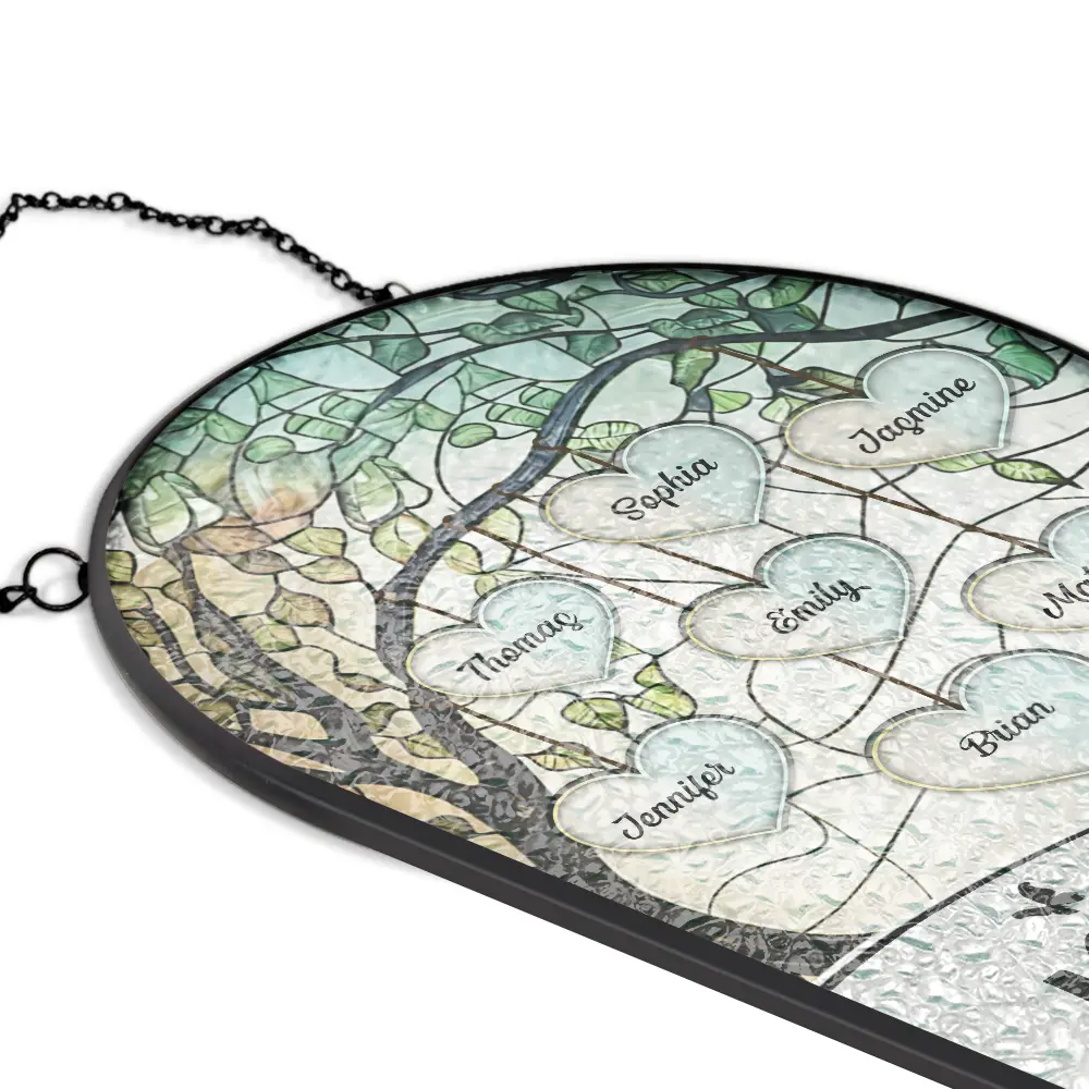 Grandkids Make Life More Grand - Personalized Rounded Rectangle Stained Glass Suncatcher - Image 5