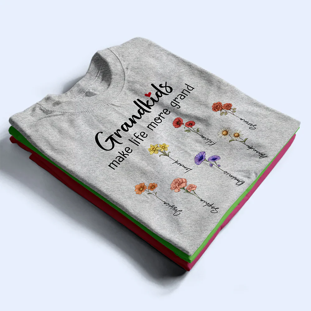 Grandkids Make Life More Grand - Personalized T Shirt - Image 2